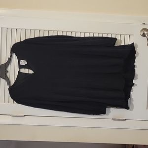 Blue Rain Navy Blue tiered Swiss dot dress size Large